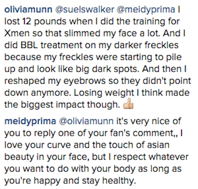Illustration for article titled Olivia Munn Is Taking a Turn Explaining Her Face to Everyone
